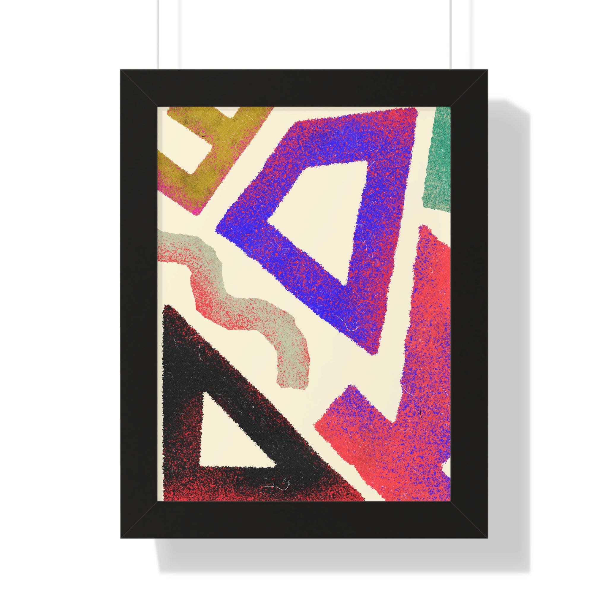 Abstract Colorful Geometric Framed Poster