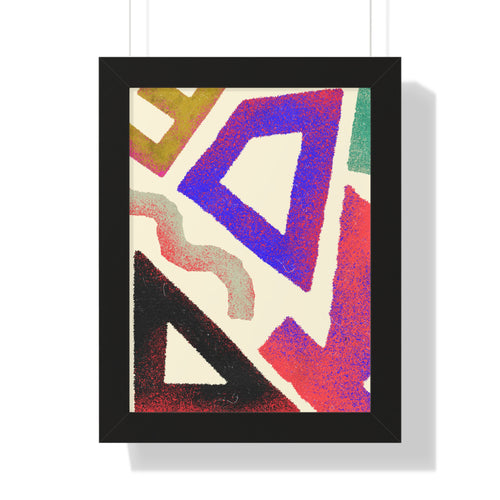 Abstract Colorful Geometric Framed Poster