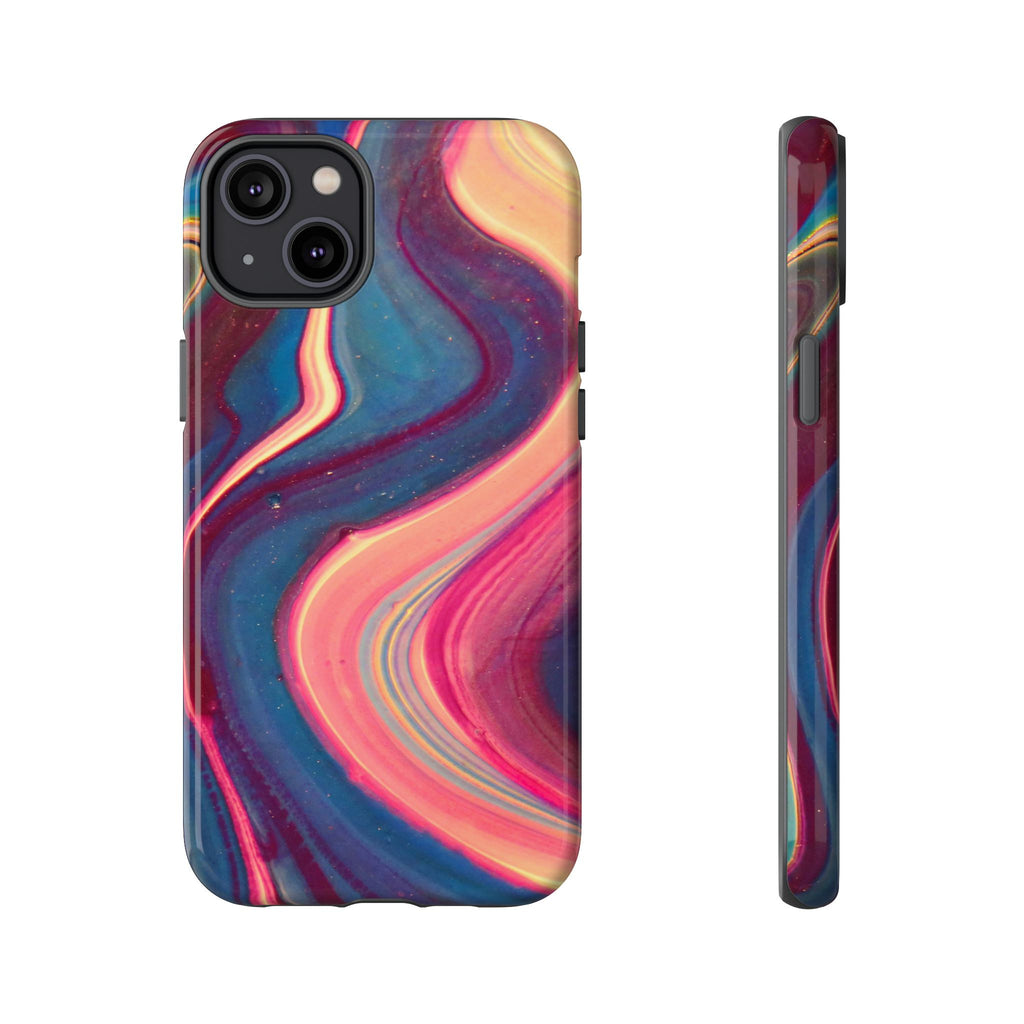 Colorful Wavy Marble Swirl Protective Phone Case