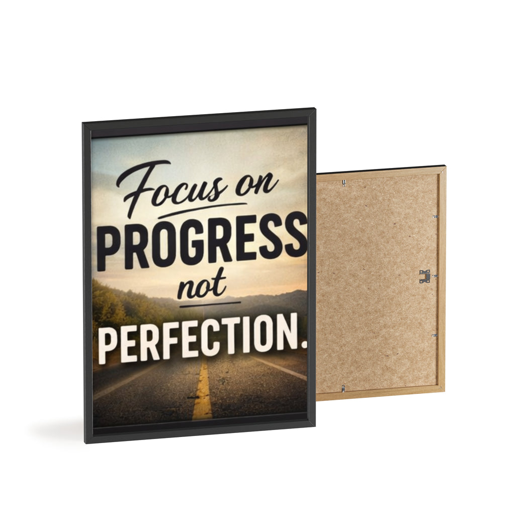 Focus on Progress Not Perfection Framed Poster — Motivational Wall Art