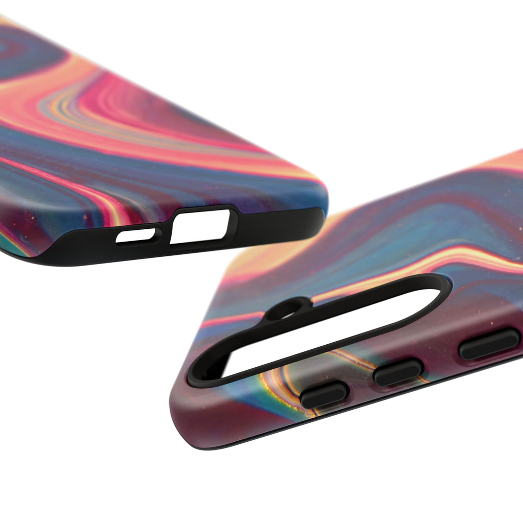 Colorful Wavy Marble Swirl Protective Phone Case