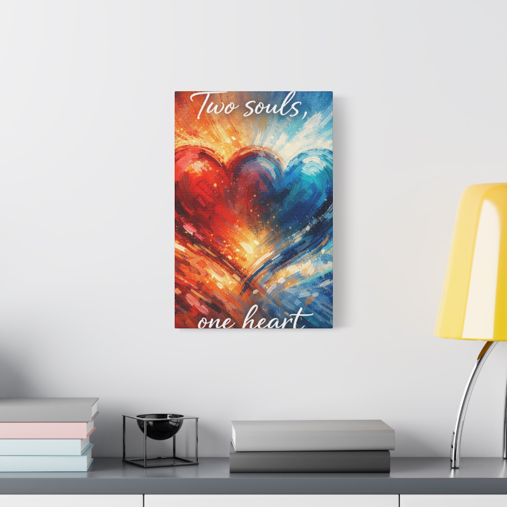Two Souls One Heart Abstract Heart Canvas
