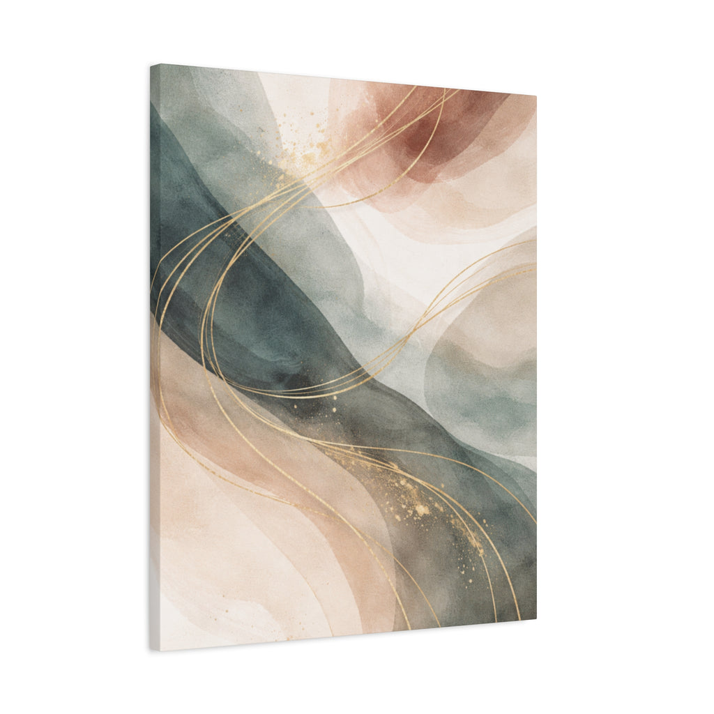 Abstract Coastal Waves Matte Canvas — Stretched Wall Art