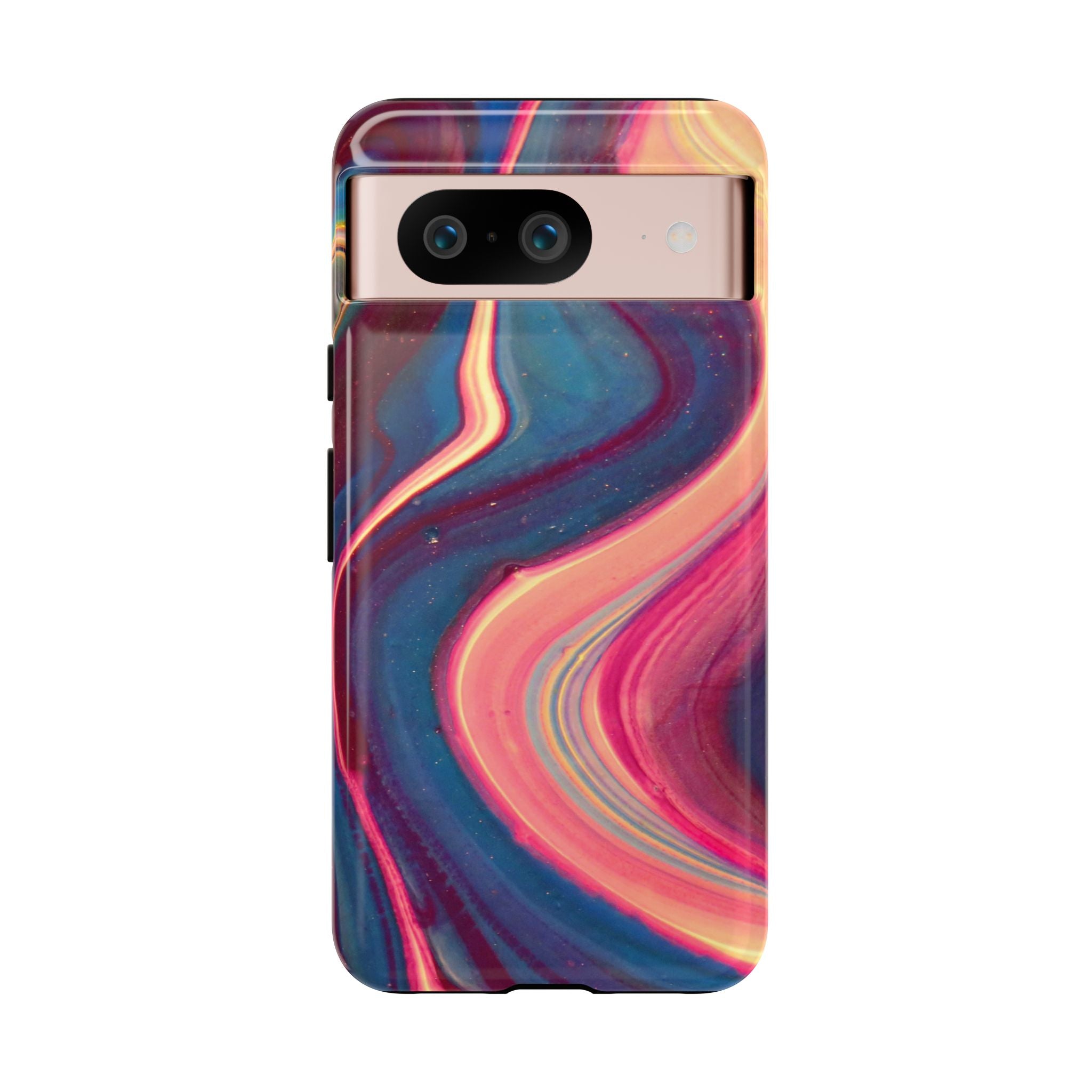 Colorful Wavy Marble Swirl Protective Phone Case