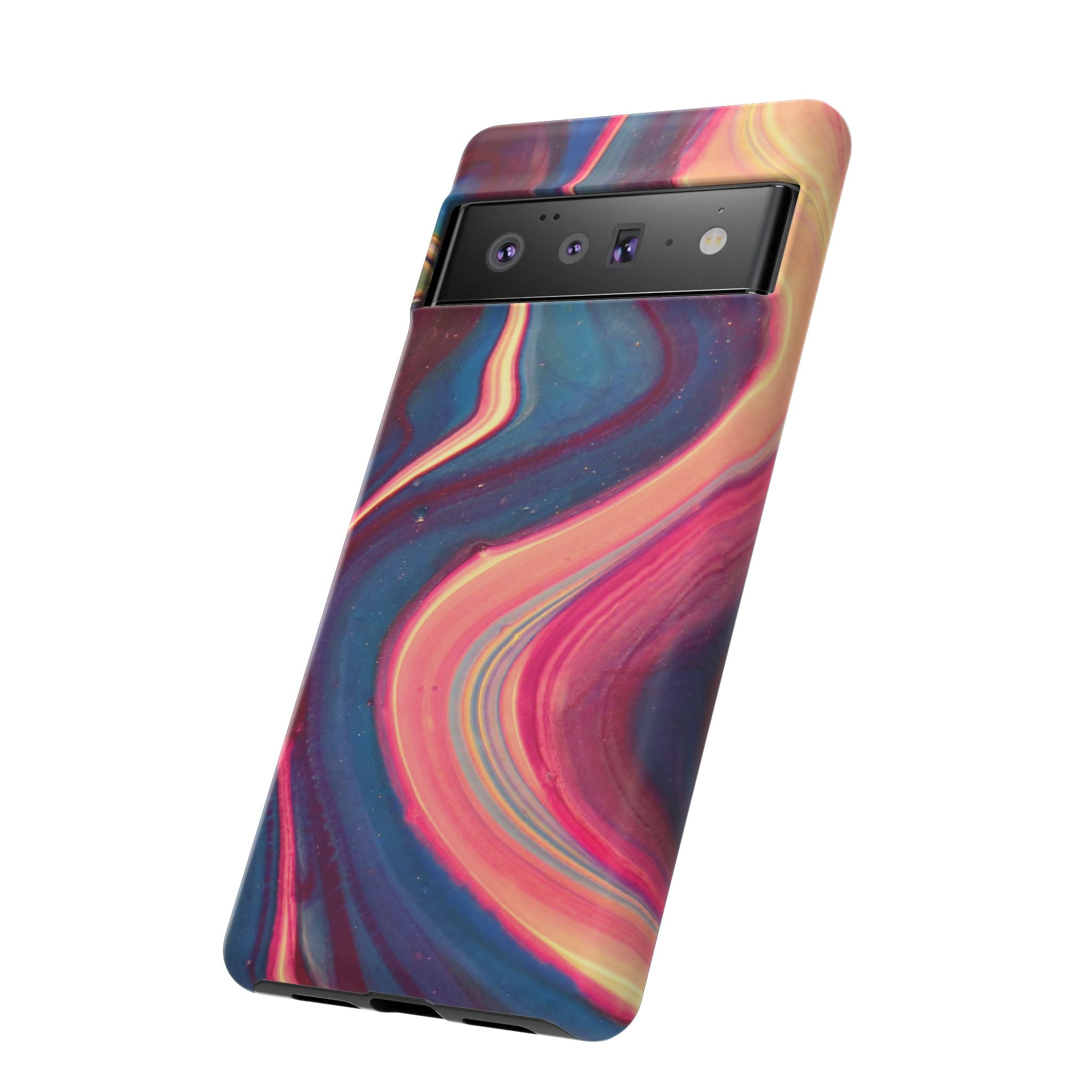 Colorful Wavy Marble Swirl Protective Phone Case