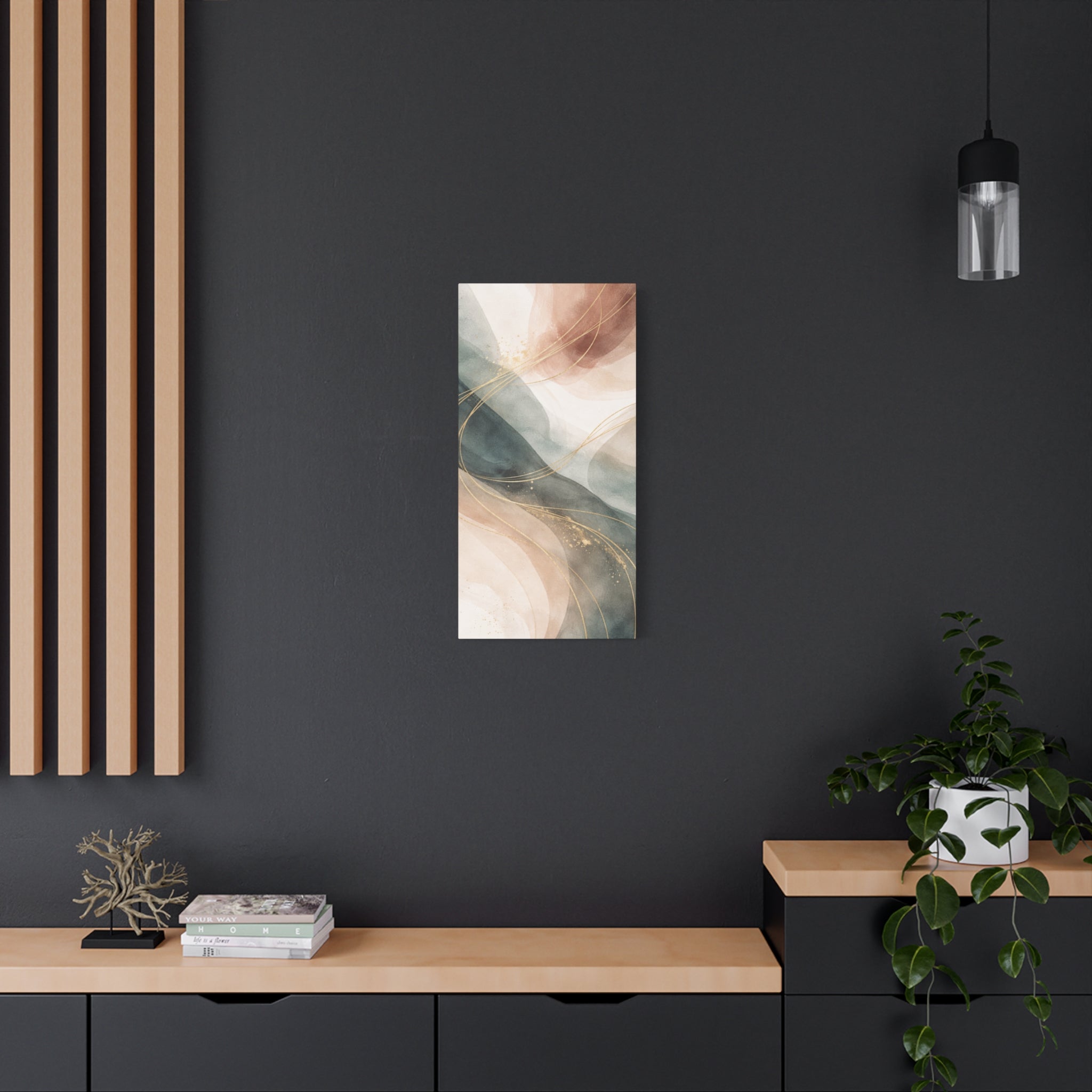 Abstract Coastal Waves Matte Canvas — Stretched Wall Art