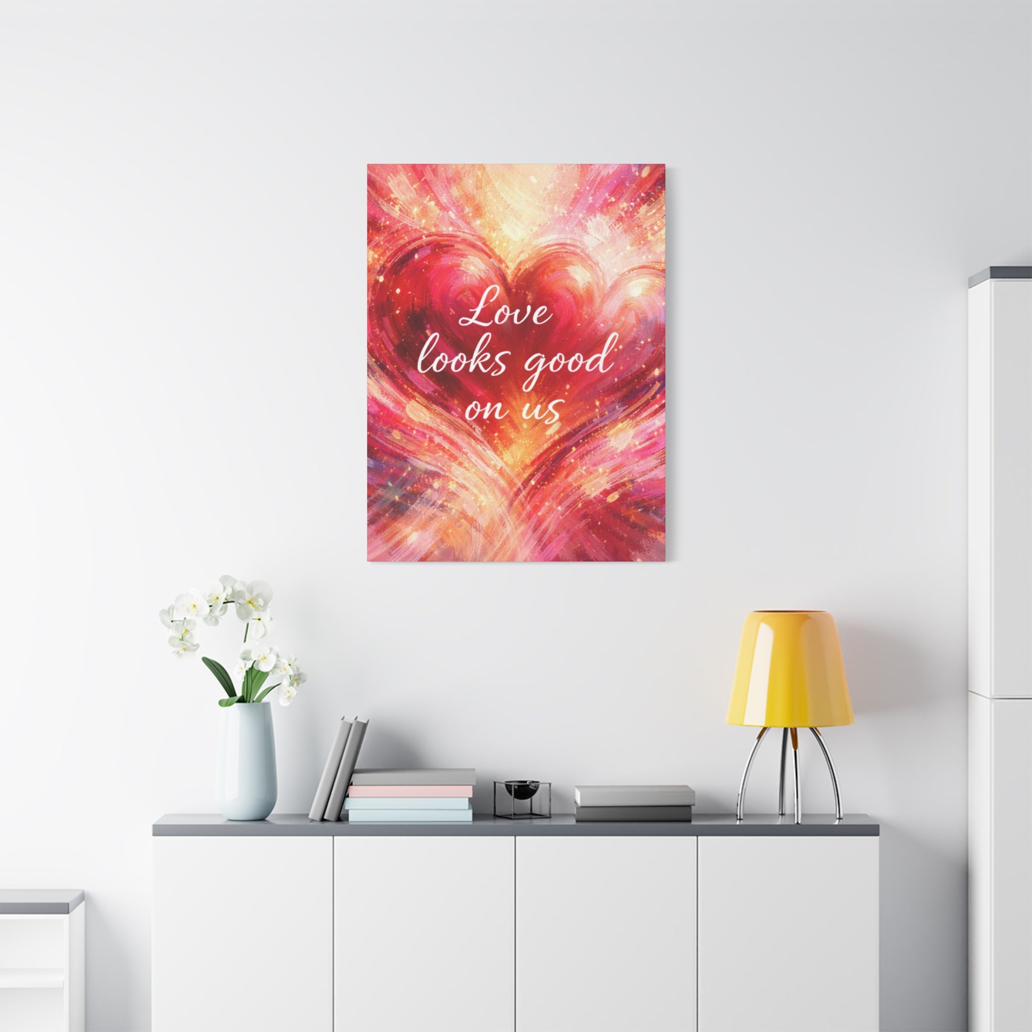 Love Looks Good On Us Matte Canvas Wall Art