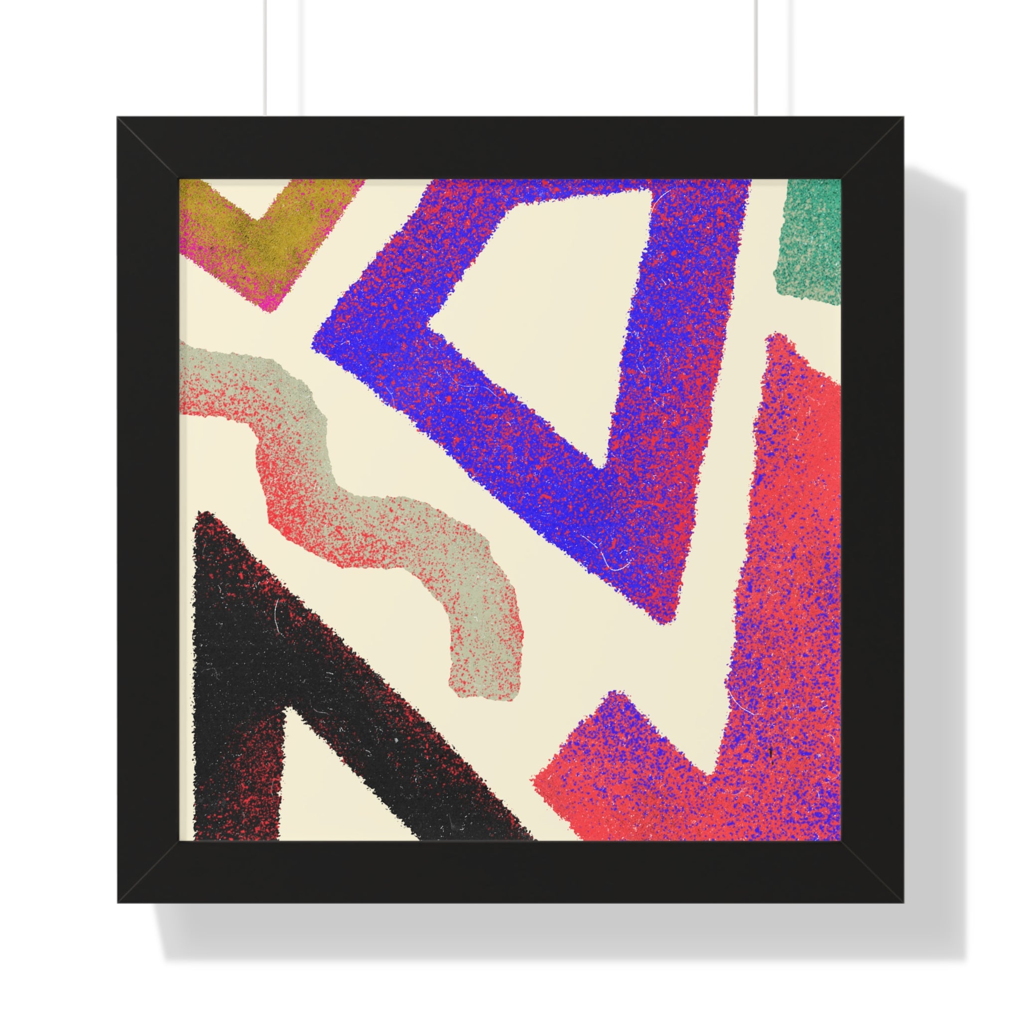 Abstract Colorful Geometric Framed Poster