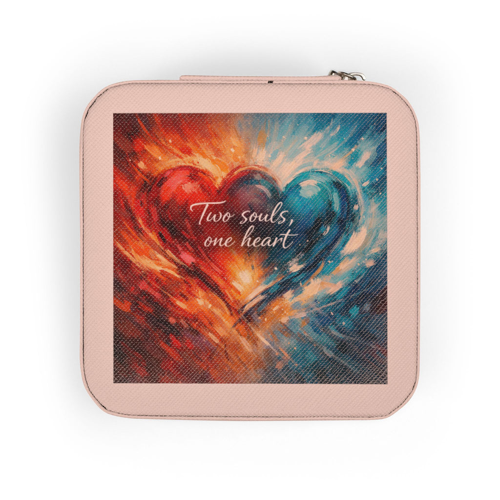 Heart Flame Jewelry Travel Case Compact Portable Organizer