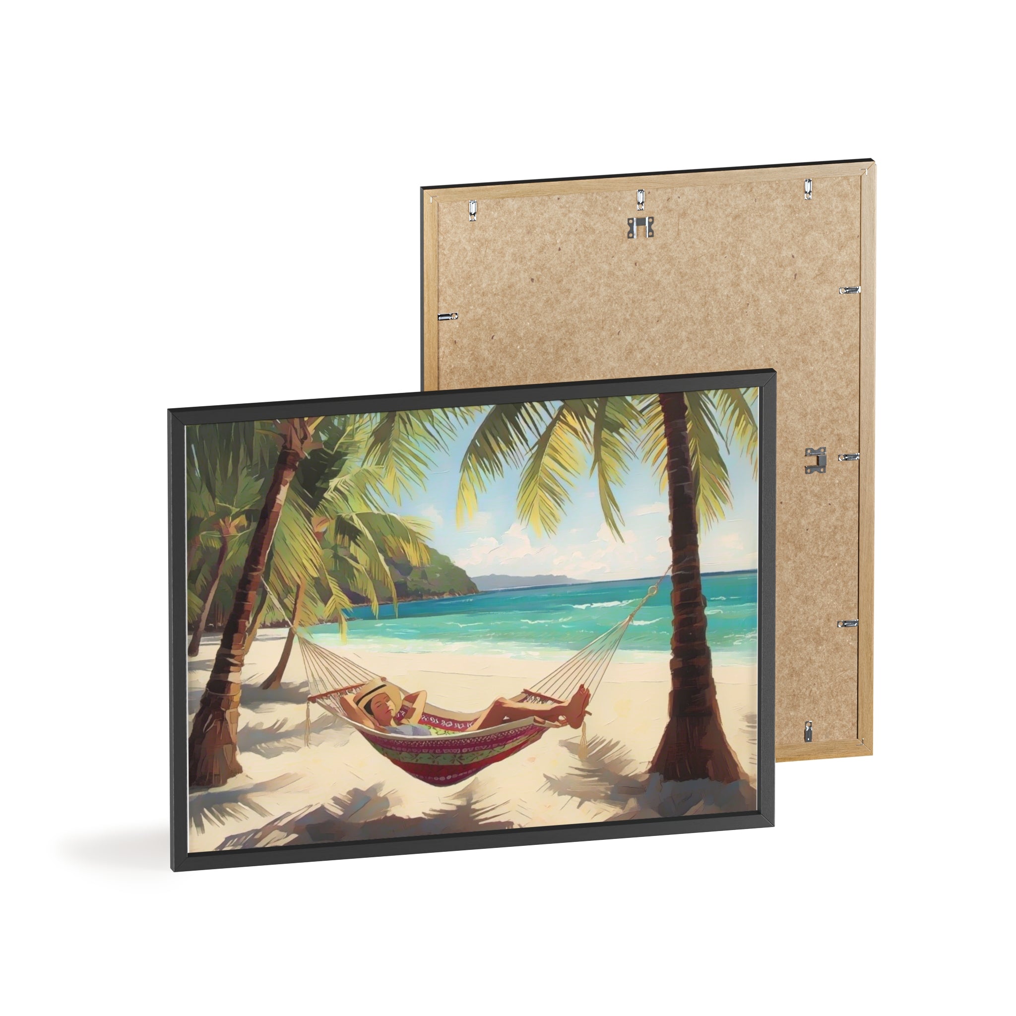 Tropical Beach Hammock Framed Poster