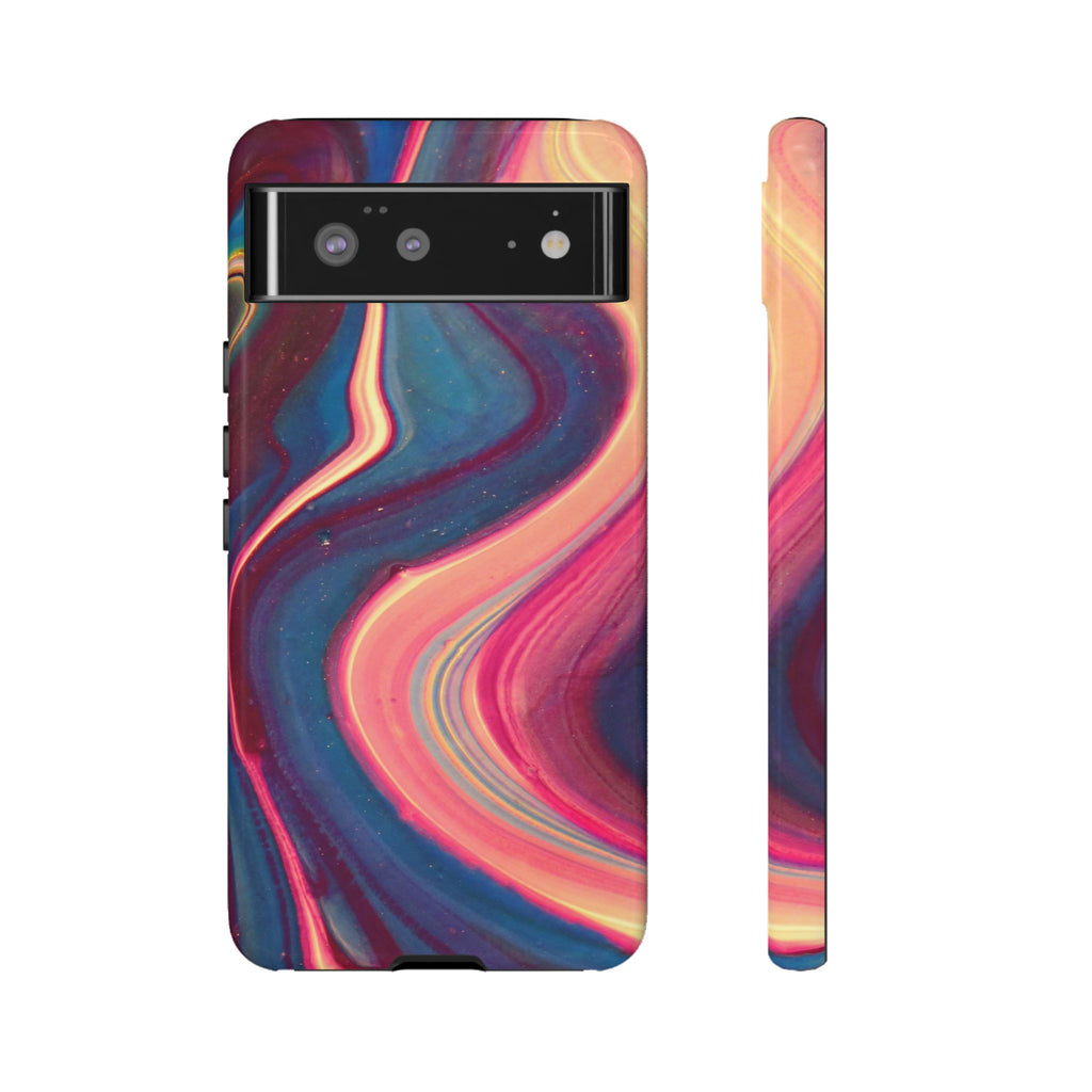 Colorful Wavy Marble Swirl Protective Phone Case