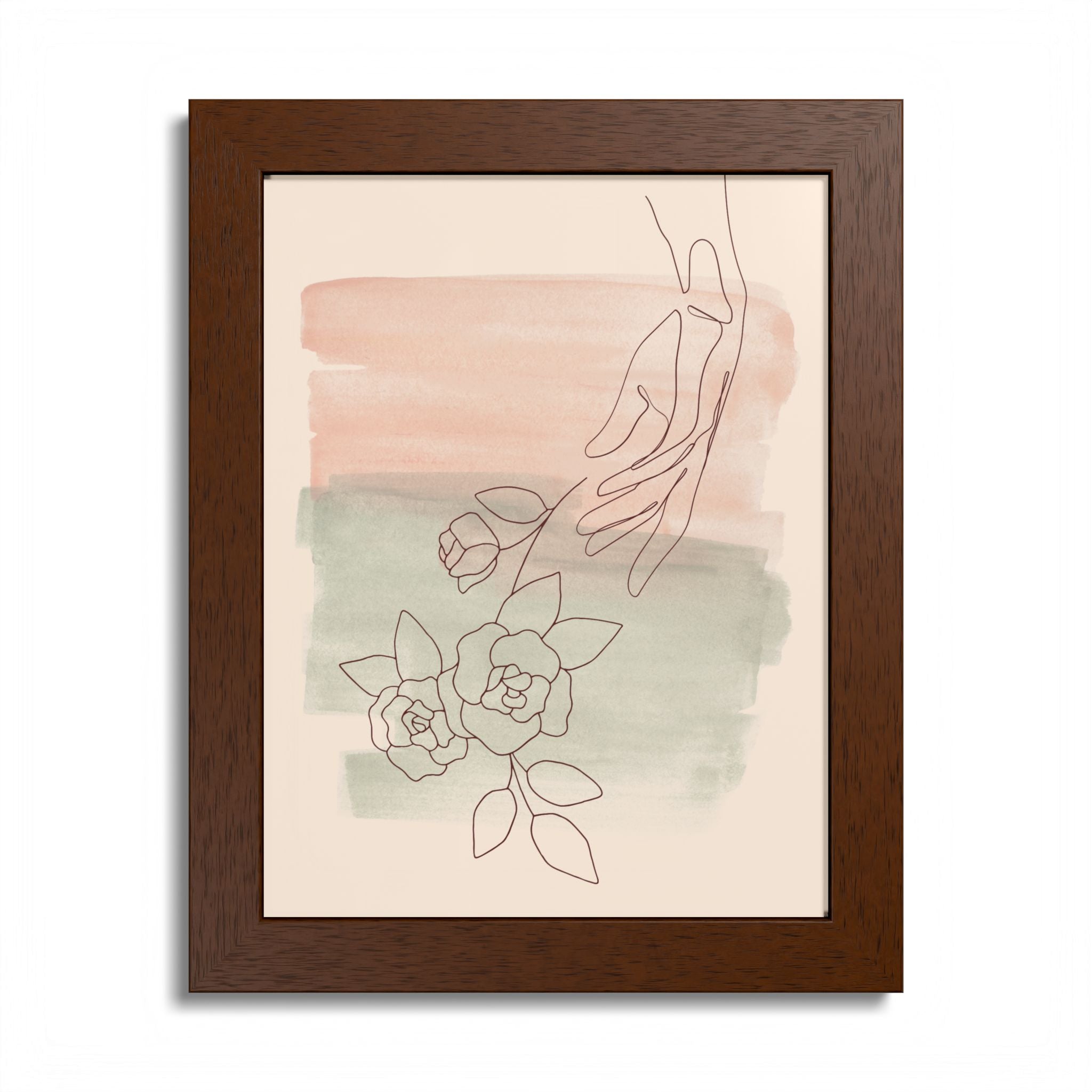 Hand Reaching for Flowers Framed Poster
