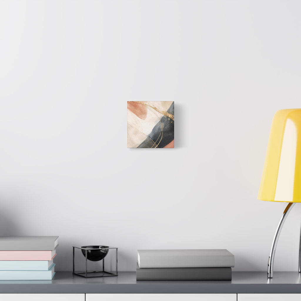 Abstract Blush & Gold Matte Canvas Print