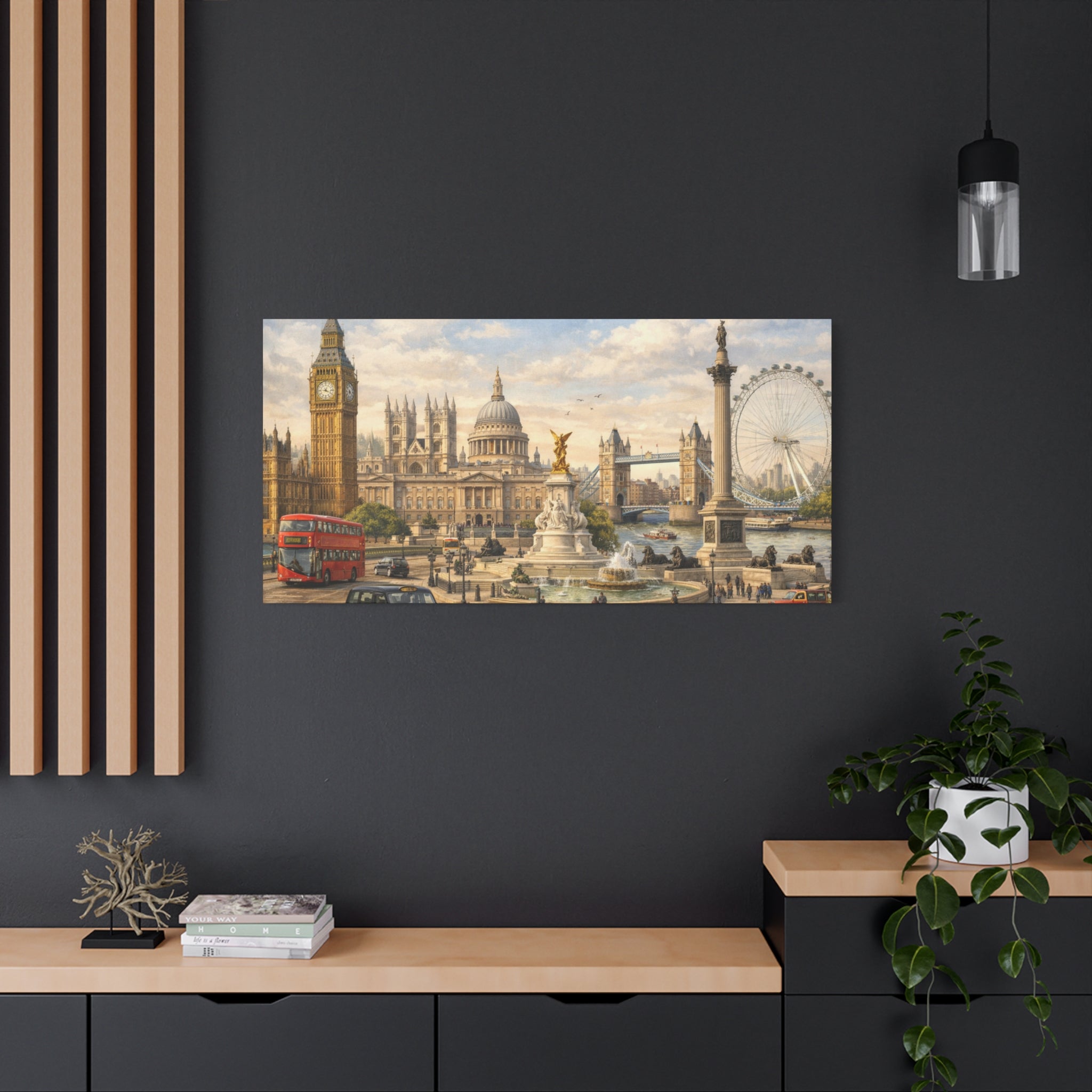 London Cityscape Matte Canvas Print Wall Art