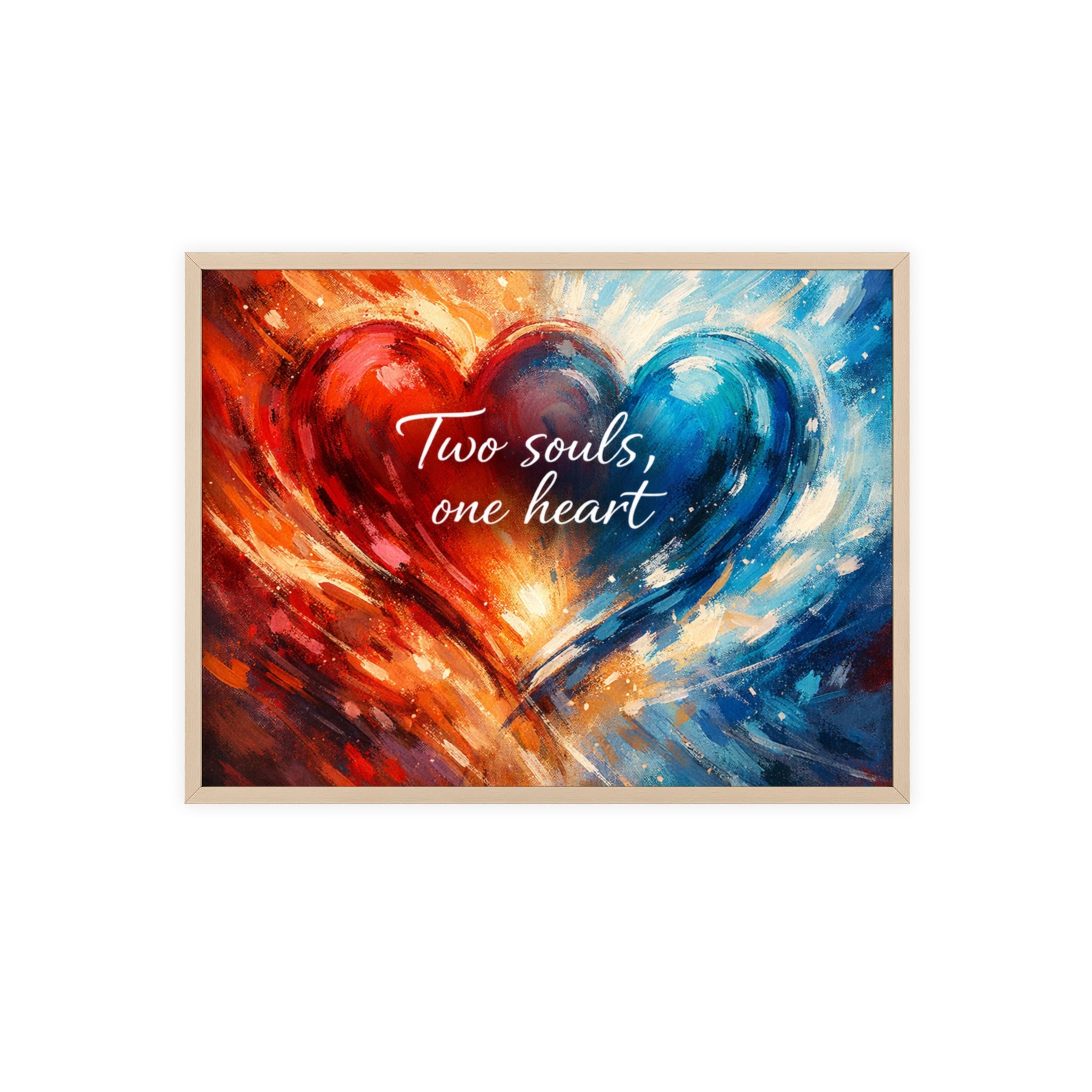 Two Souls One Heart Intertwined Heart Framed Painting